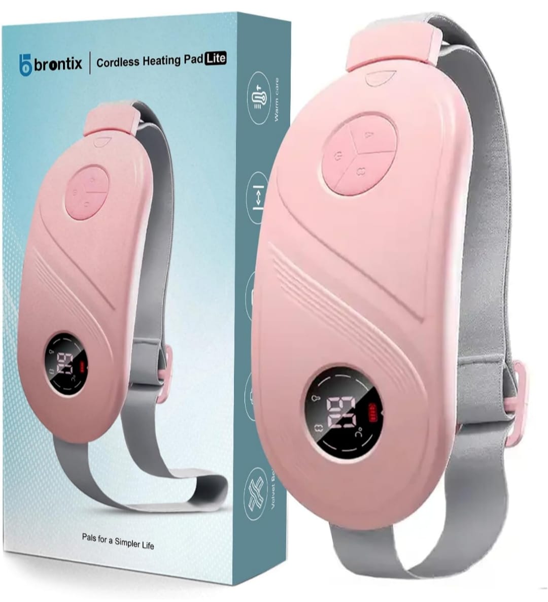 Menstrual Heating Pad Massager | Period Pain Relief Device | Portable Cordless Period Pain Relief | Backpain & Stomach Pain Relief Massager | Period Pain Relief Belt | Menstrual Heating Pad for Girls Cramps