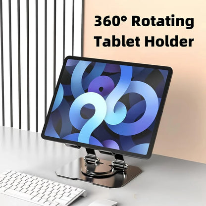 Adjustable Laptop Stand with 360° Rotating Base Tabletop Stand Foldable Portable Stand Holder Compatible for Notebook Ipad, laptop