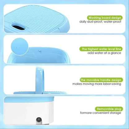 2Kg Portable Foldable Mini Top Loading Washing Machine with Spinner & Dryer for Baby Clothes, Semi Automatic Bucket Washer with Modes for Home, Travel & Multipurpose (Multi)