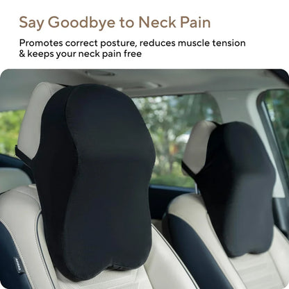 Foam Premium Car Neck Rest Pillow: Comfortable Pillows - Enhance Your Driving Experience With Our Pillow For Seats Perfect Support Long Journeys, Medium, Black