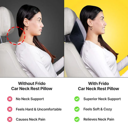 Foam Premium Car Neck Rest Pillow: Comfortable Pillows - Enhance Your Driving Experience With Our Pillow For Seats Perfect Support Long Journeys, Medium, Black